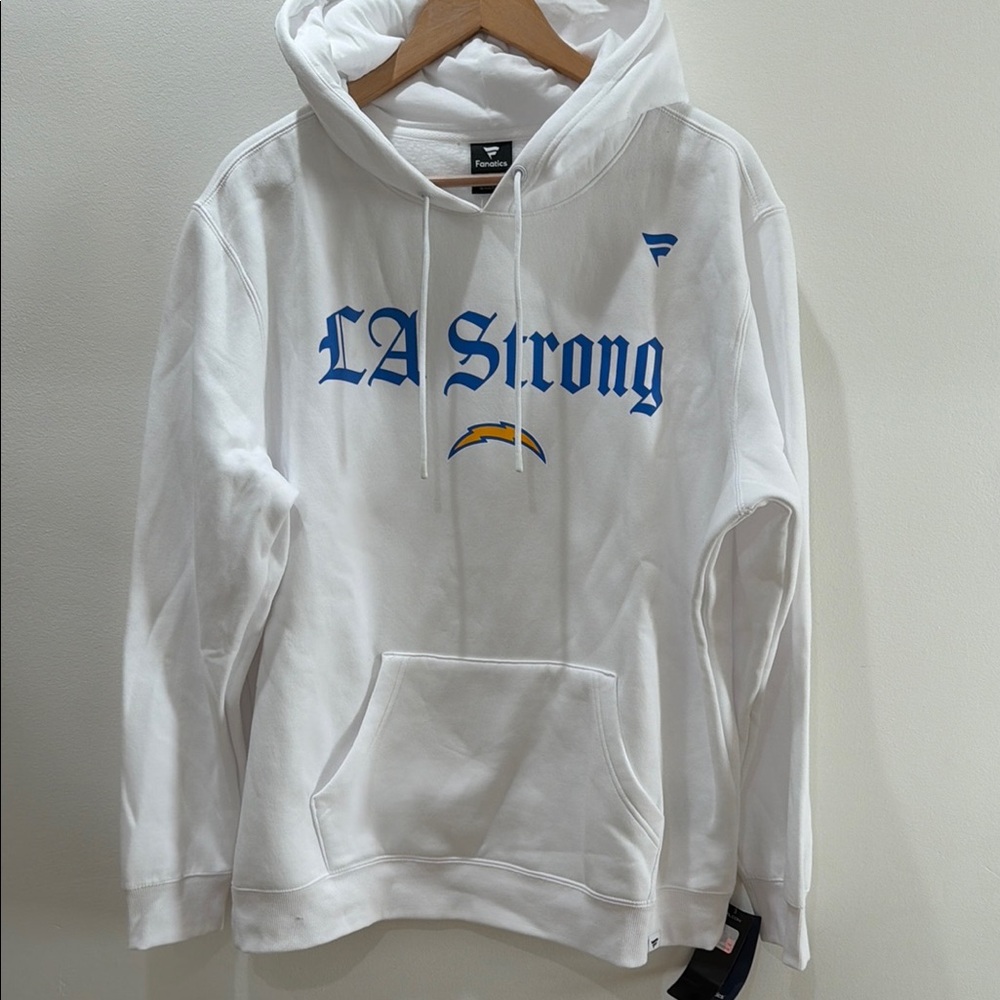 Los Angeles chargers White LA Strong Hoodie